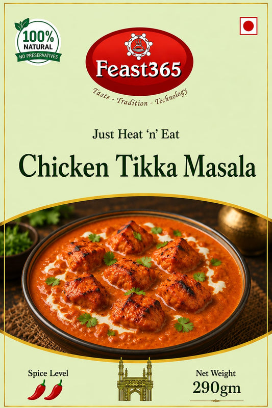 Feast365 Chicken Tikka Masala — Smoky, Spiced & Ready in 2 Minutes