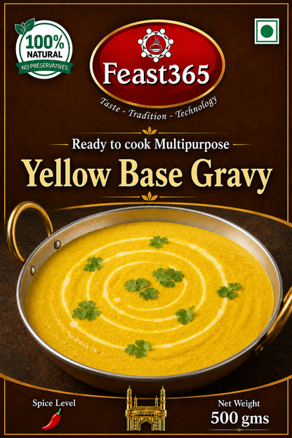 Feast365 Restaurant-Style Yellow Base Gravy — Make Any Veg Curry in 10 Minutes
